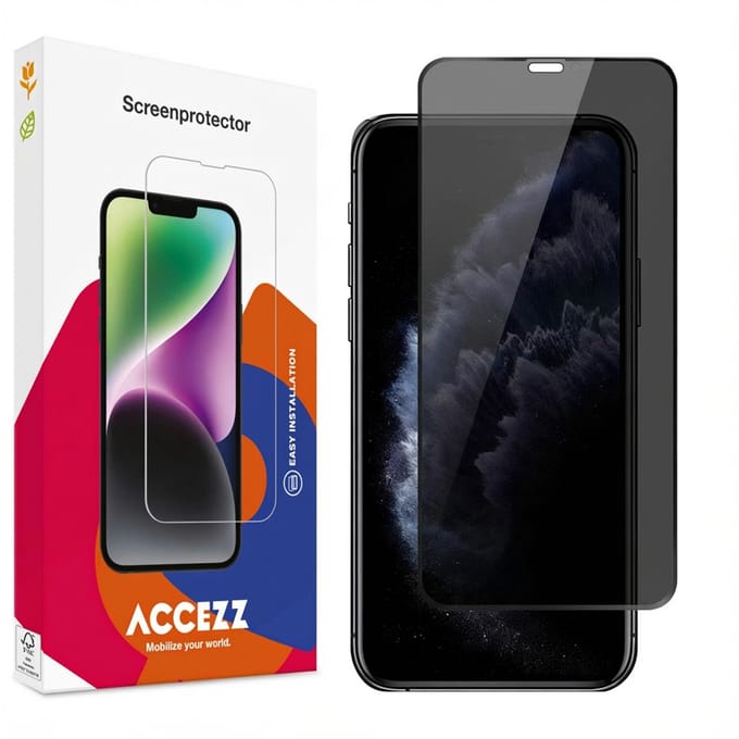 Accezz Screen Protector - Geschikt voor Apple iPhone Xs / X / 11 Pro - Gehard Glas Privacy Screenprotector