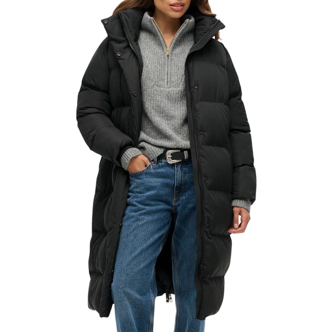 Superdry Hooded Longline Puffer Winterjas Dames