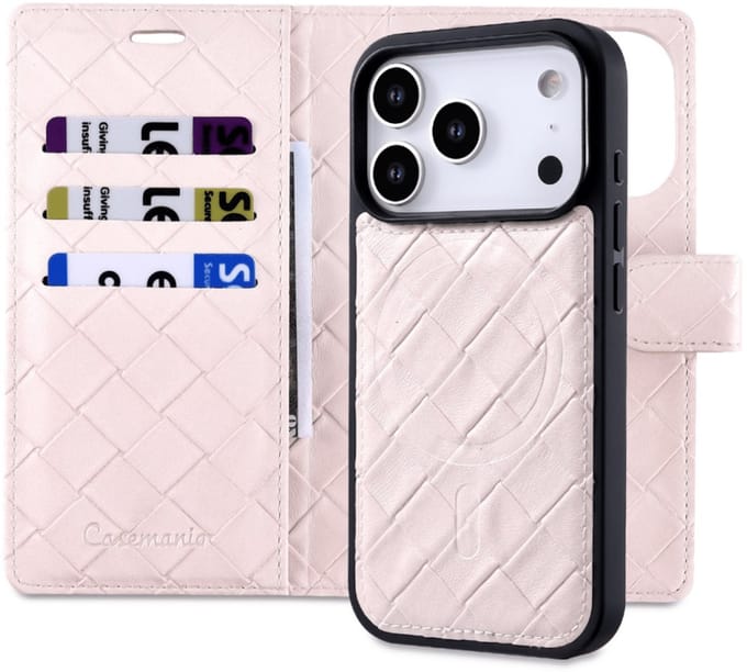 Cityhoesje - Bookcase 2-in-1 - Woven - MagSafe - iPhone 17 Pro - Zalm