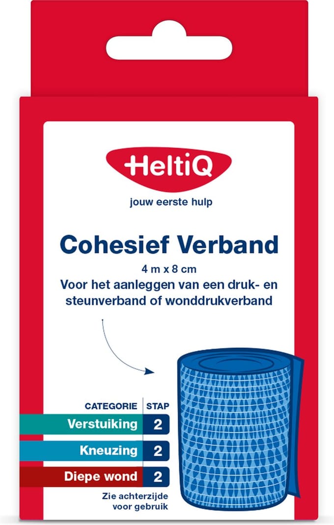 Heltiq Cohesief verband 4m x 8cm 1 Stuks
