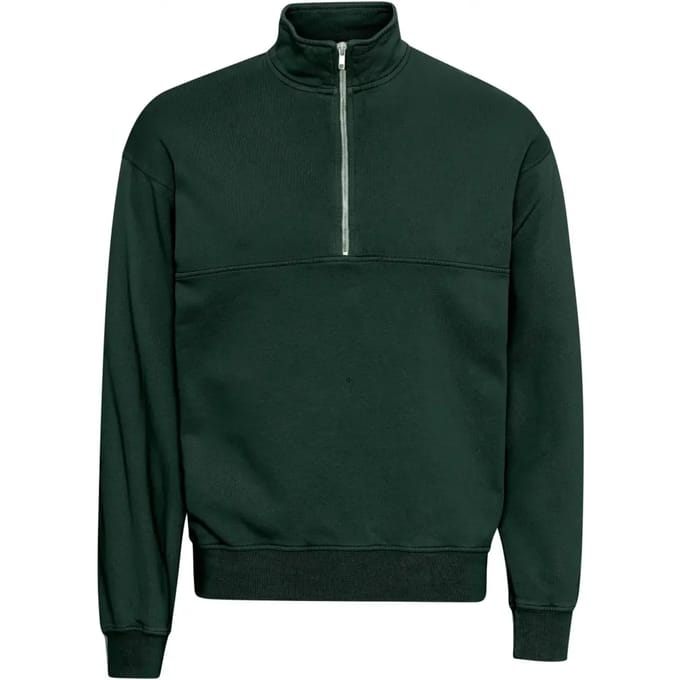 Sweatshirt 1/4 rits Colorful Standard Organic hunter green