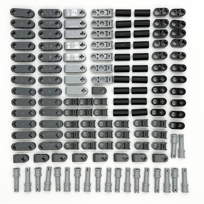 Technische Wiel Band Pinnen Plaat Kit Bouwstenen Compatibel met 42003 32184 32054 Enlighten MOC Assemblage Baksteen Speelgoed black