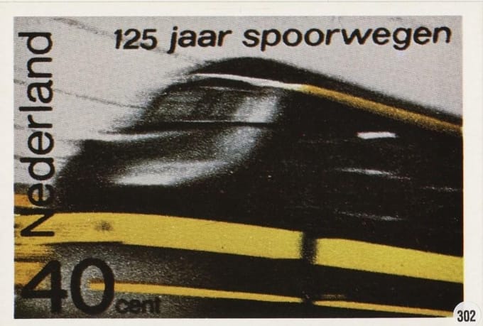 Briefkaart met afbeelding Elektrisch treinstel postzegel
