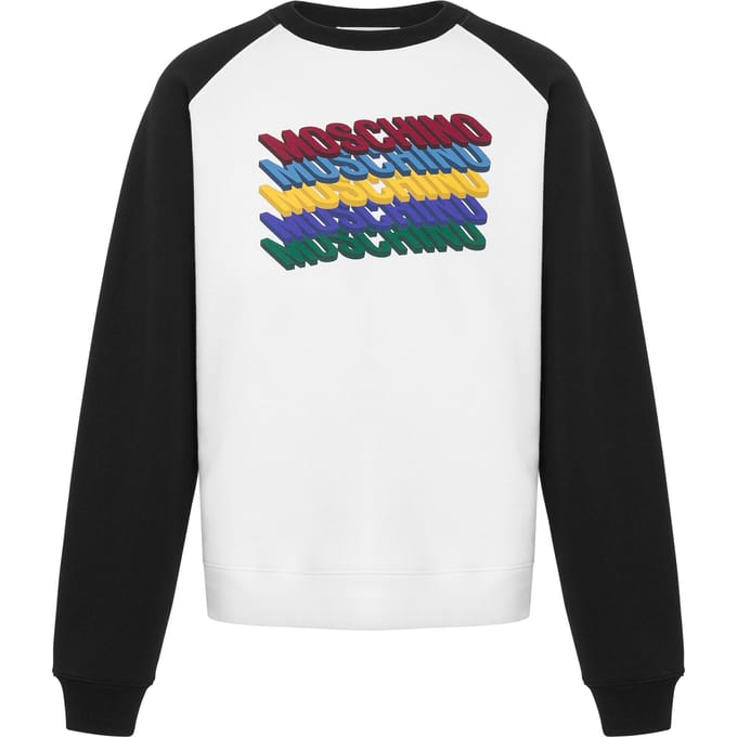 Moschino White And Black Sweatshirt With Print White Taglia: S | Maglioni a maglia Outlet | Uomo | Nero