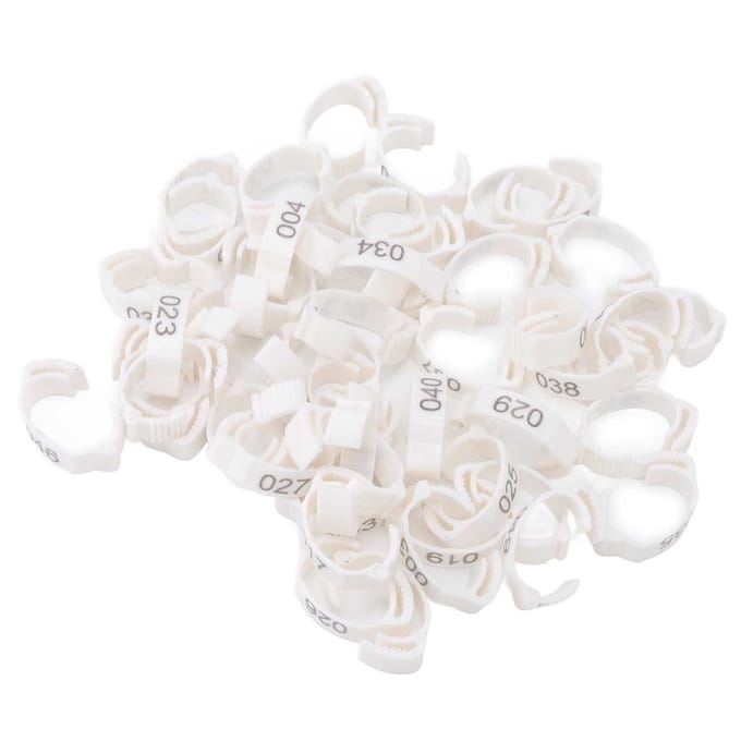 50 stuks Pluimvee Pootringen Genummerd Kip Identificatie Ringen voor Duiven Eenden Ganzen Wit white
