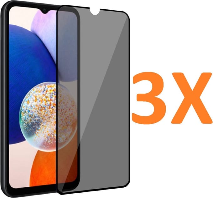 Screenprotector Glas - Privacy Tempered Glass Screen Protector Anti-Spy Geschikt voor: Samsung Galaxy A15 - 3x