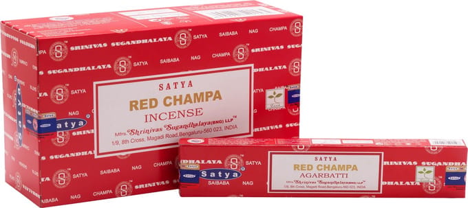 Satya Wierook Red Champa Box met 12 pakjes á 15 gram