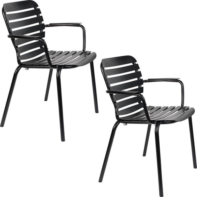 Zuiver Vondel Tuinstoel Armleuning Zwart - Set van 2