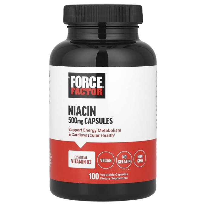 Force Factor, Niacine, 500 mg, 100 Capsules Végétales