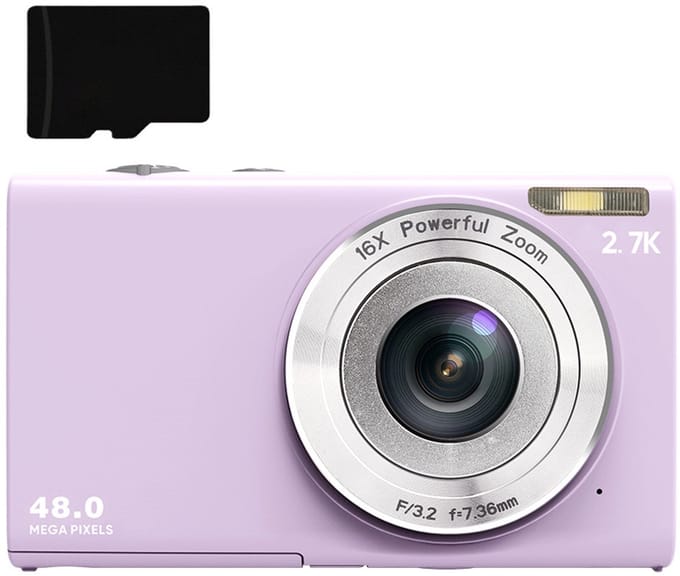 Digitale camera 48MP 2,7K FHD 16x digitale zoom, webcam, autofocus