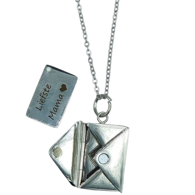 Ketting met envelop hanger en brief "Liefste Mama" - Cadeau moeder moederdag