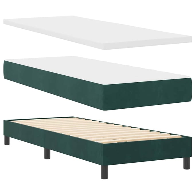 vidaXL - Boxspring - bed - met - hoofdeinde - Donkergroen - 200 - x - 80 - cm - Fluweel