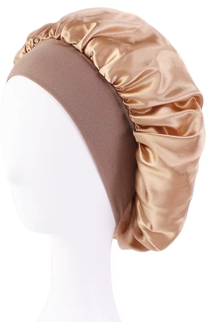Actie4you® - Luxe Bonnet - Satijnen Slaapmuts - Haarverzorging - Elastisch - Satijn – Haarnetje - 1 Stuks - Goud