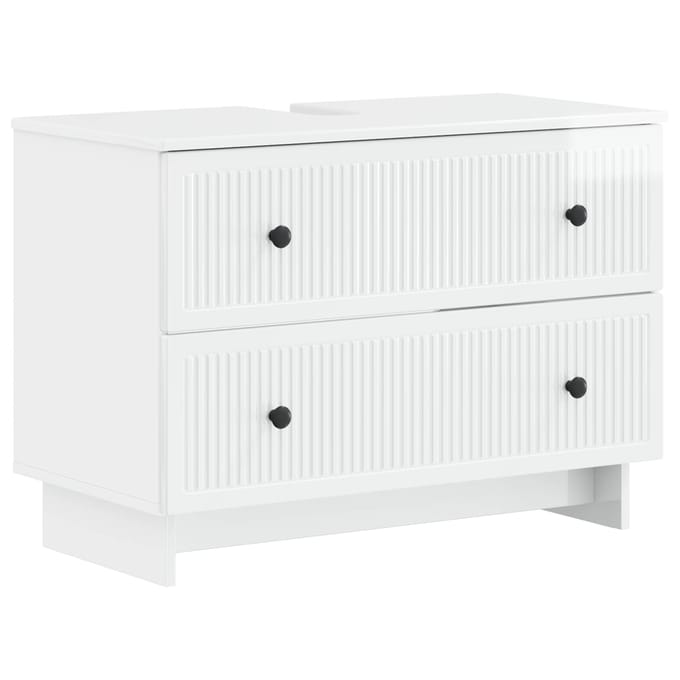 vidaXL - Wastafel - kabinet - voor - de - badkamer - EDE - Hoogglans - Wit