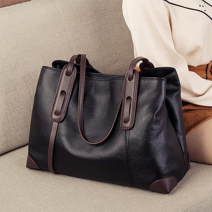 Dames Tote Bag Nieuwe Eénschouder Grote Capaciteit Moedertas High-end Leren Tas Commutertas gray