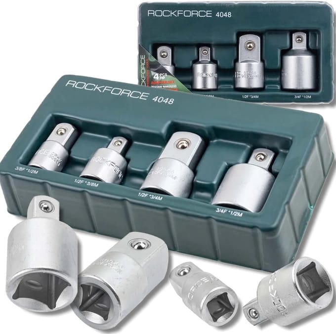 Rockforce Serie - CR-V Stalen Adapter Set - 4 Stukken - Blokkeringen