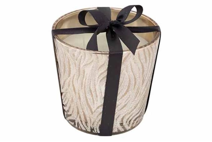 Geurkaars Luxury Zebra Goud 13,5x13,5xh1 2,5cm