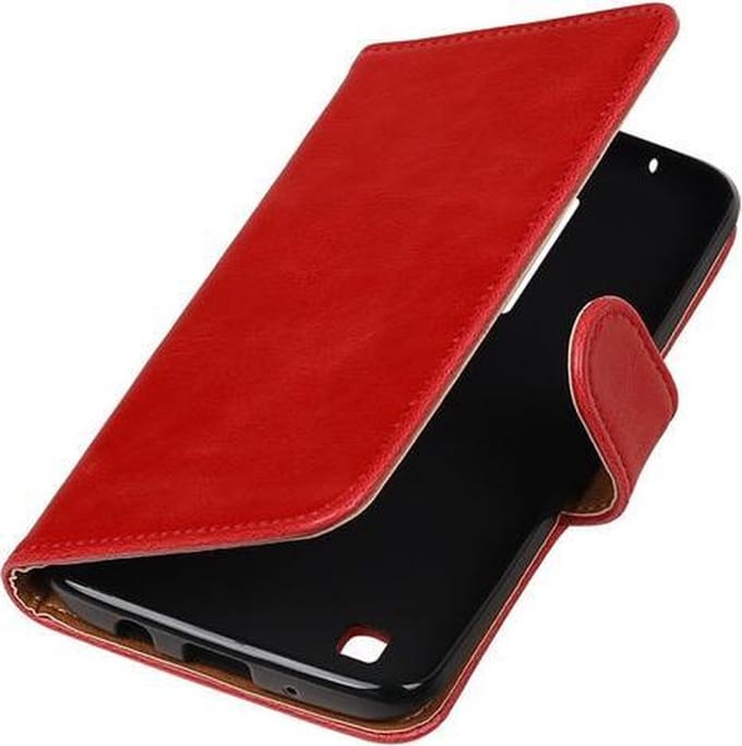 Rood Pull-Up PU booktype wallet cover hoesje voor LG K7