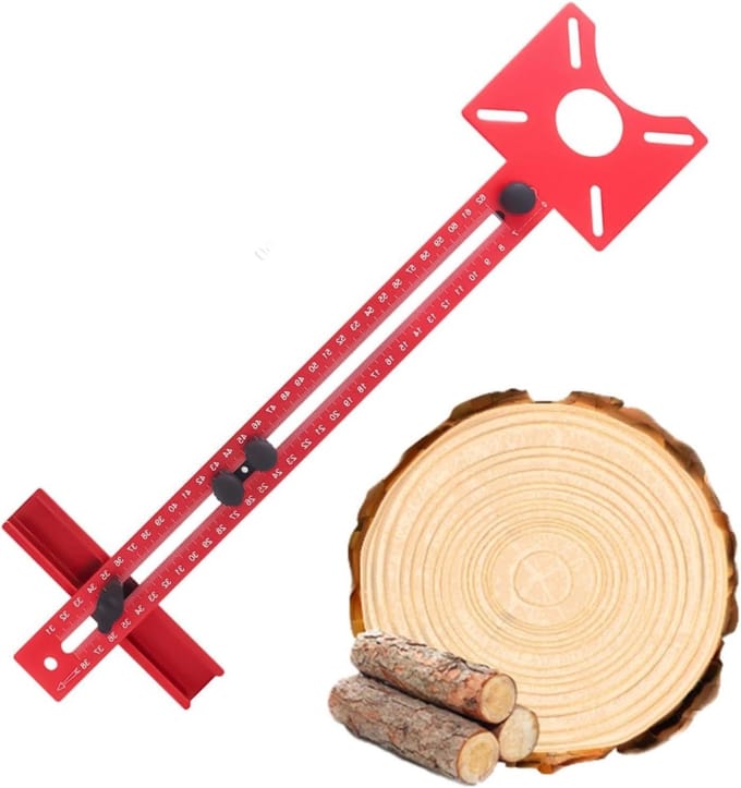 Freesbeugel - Routergeleider - Meubels Snijden - Verstelbaar Ontwerp - 44.2cm - Rood