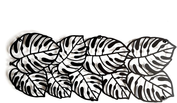 Decorizzly Serie - Kapstok met Monstera Bladeren - Staal - 900mm x 362mm