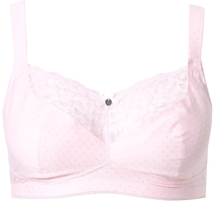 Ulla Popken - Dames - Comfortbeha kant zonder beugel - Babyroze - Maat 95F