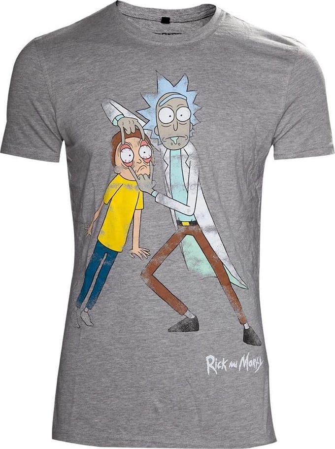 Rick & Morty - Crazy Eyes Men T-Shirt - Grey Melange - XL