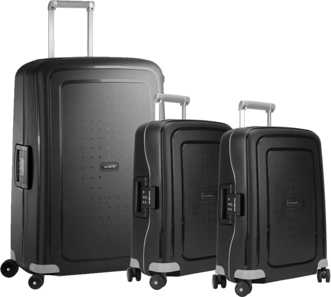 Samsonite S'cure Spinner 75+55+55cm Black kofferset