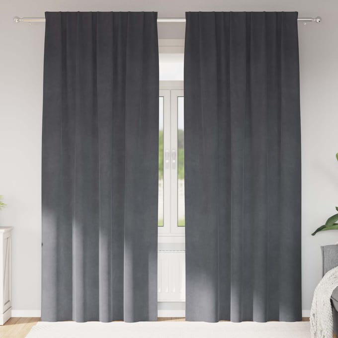 vidaXL - Gordijnen - 2 - st - Lichtgrijs - 140 - x - 260 - cm - fluweel