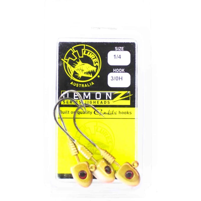 Tackle Tactics TT Demonz Jig Head 1/4oz 2/0H 3/pack Golden Boy (7006)
