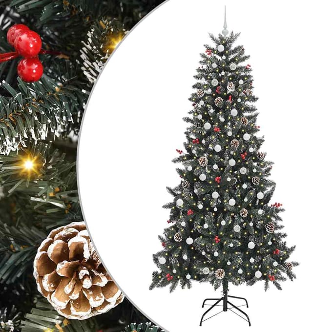 vidaXL Kunstkerstboom Groen 240 cm PVC en Plastic en Staal