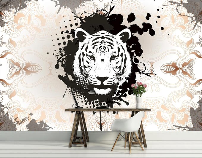 Tiger Abstract Photo Wallcovering
