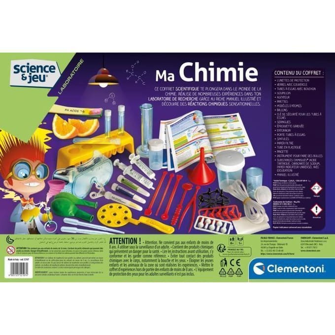 Clementoni - Science &amp; Jeu - Ma chimie - Réalise plus de 170 expériences sans danger - A partir de 8 ans