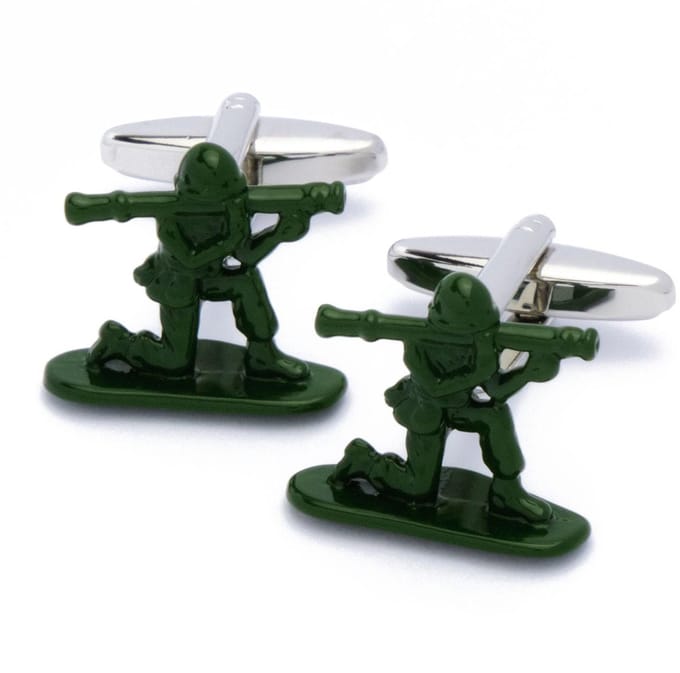 Manchetknopen - Militair met Bazooka Leger Groen
