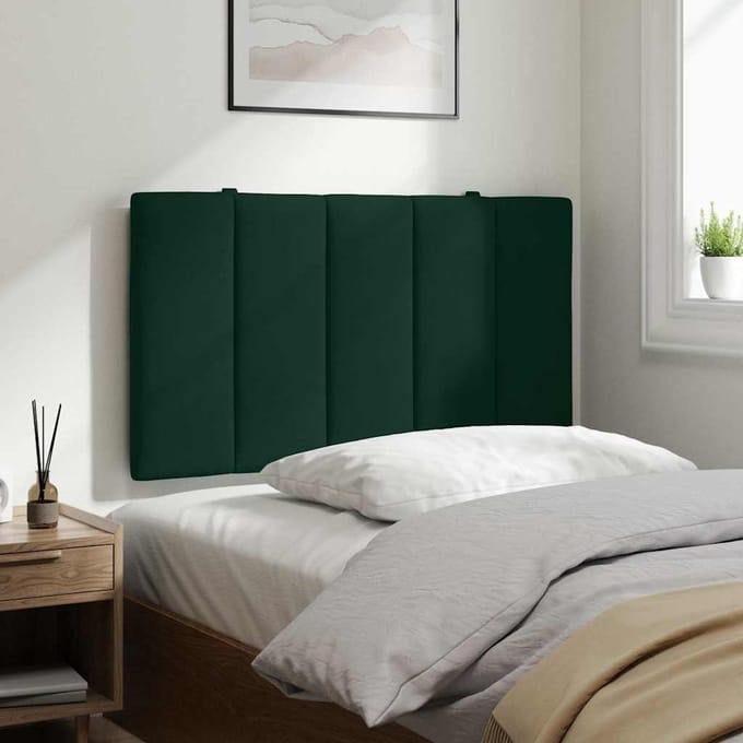 vidaXL - Hoofdbordkussen - "Hanko" - 90 - cm - fluweel - donkergroen