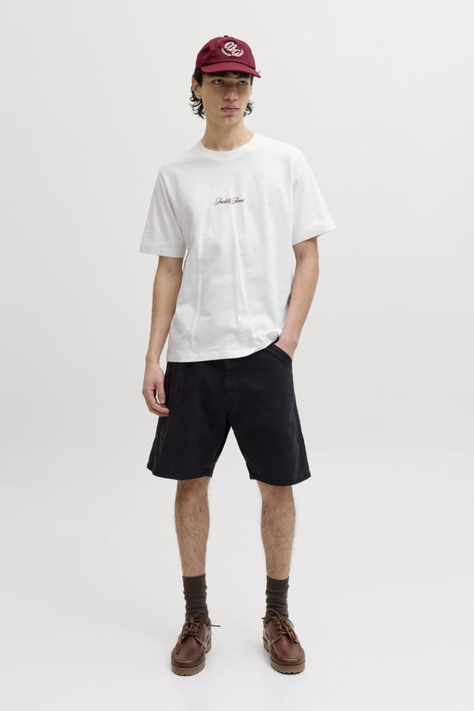 Jack & Jones T-shirt Jorcassis Aop Element Tee Ss Cn 12295061 Bright White Mannen Maat - S
