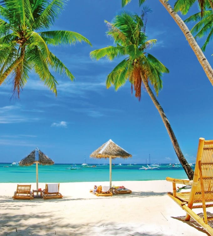 Fotobehang - Tropical Beach 225x250cm - Vliesbehang