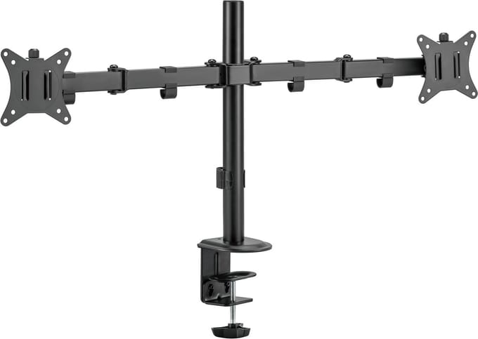 Deltaco mounting kit - adjustable arms - for 2 LCD displays - rotate tilt swivel up to 9 kg - black