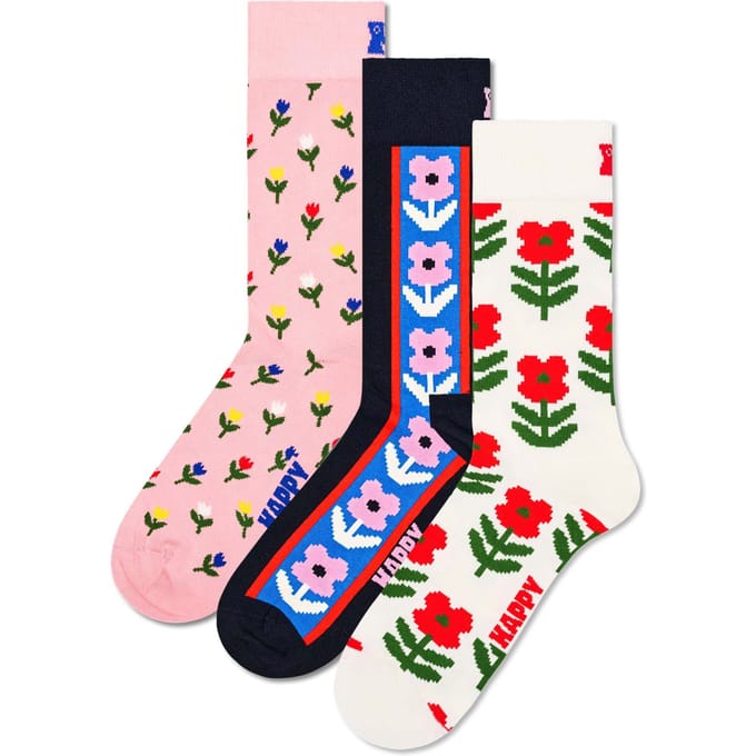 Happy Socks - 3-Pack Floral Socks - Dames - Sokken