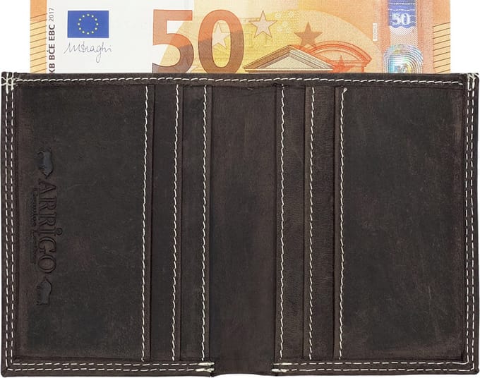 Arrigo - Pasjeshouder - Creditcardhouder - Kaarthouder - Buffelleer - Pasjes - Donkerbruin
