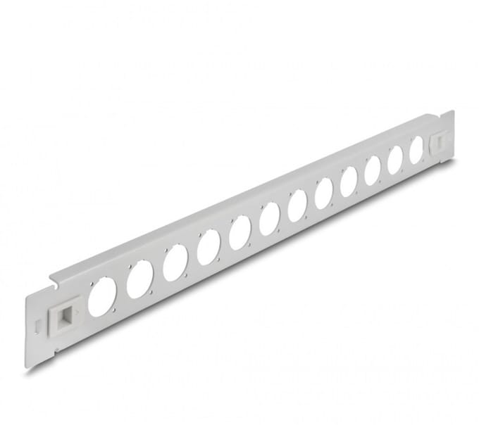 Delock 19 inch patch panel | voor 12 D-type modules | 1U | toolfree | grijs