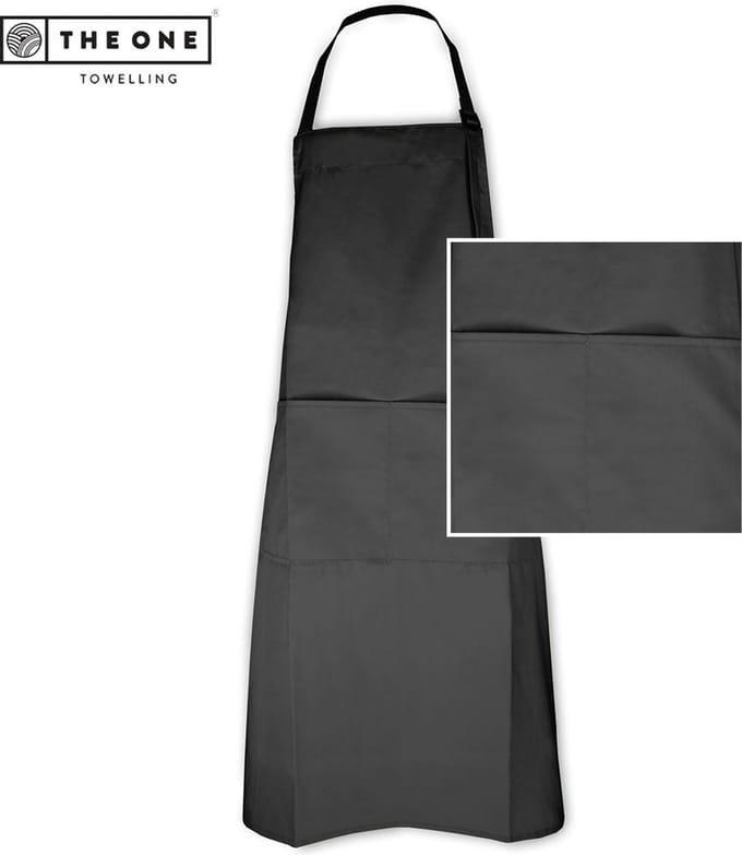 The One Towelling Keukenschort - Schort - Verstelbare band - 35% Katoen / 65% Polyester - One size - Antraciet