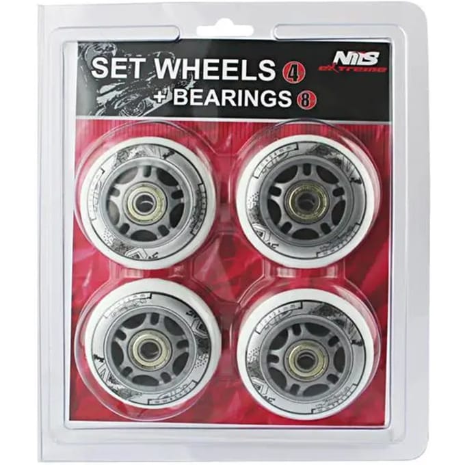Rollerwielset met lagers NILS Extreme PU + ABEC-7 (x4)