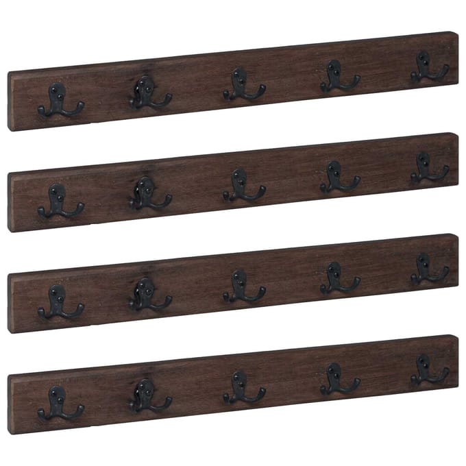 vidaXL - Hanger - Bruin - 60 - x - 7 - x - 8 - cm - Massief - Gerecycleerd - Hout