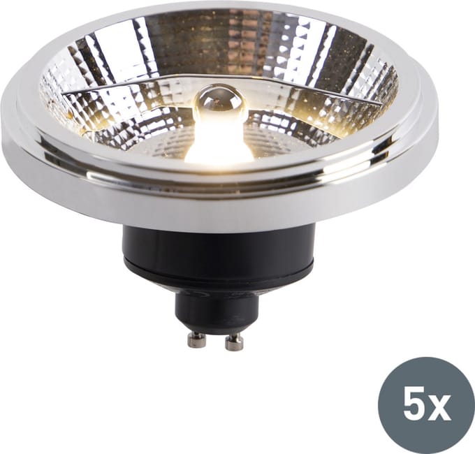 LUEDD Set van 5 GU10 LED lampen AR111 11W 820 lm 3000K