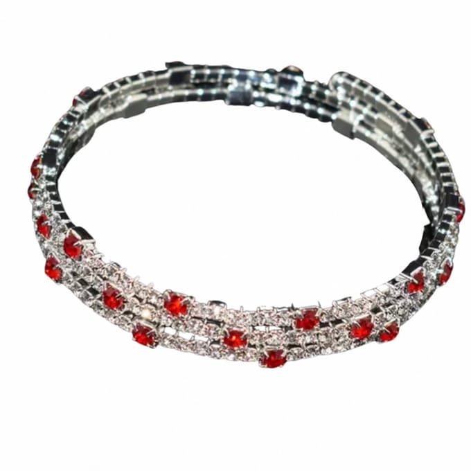 Armband-Rood-Strass-Wikkel - Charme Bijoux