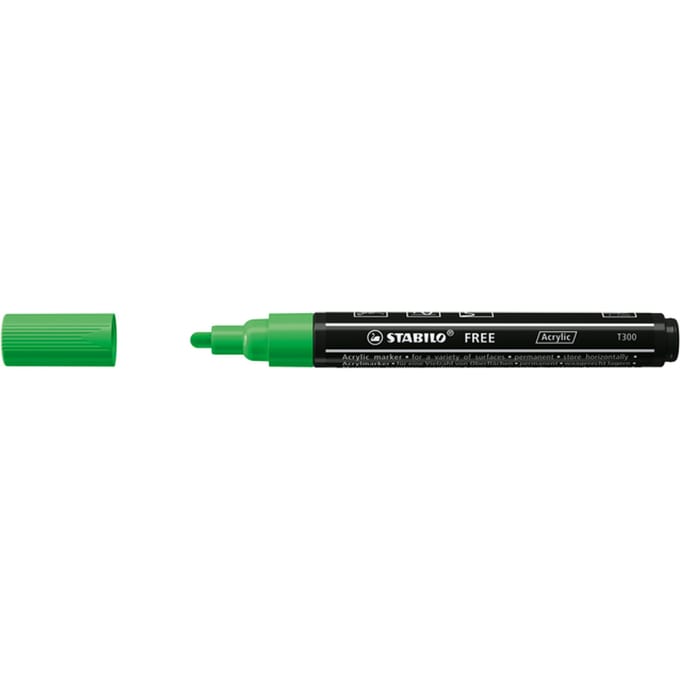 STABILO FREE - Acryl Marker - T300 - Ronde Punt - 2-3 mm - Blad Groen - per stuk