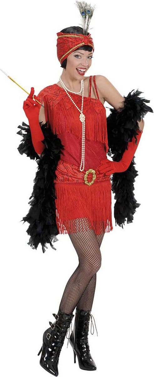 Flapper jurk rood 20's - Maat M