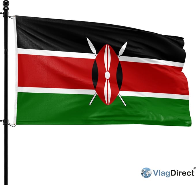 VlagDirect - Keniaanse vlag - Kenia vlag - 90 x 150 cm