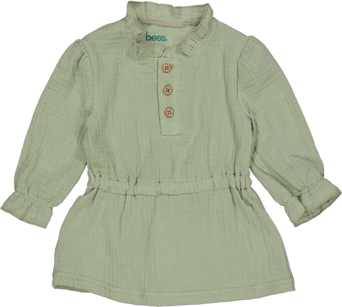 B.E.S.S. Baby meisjes Jurk Muslin Teal Green maat 80
