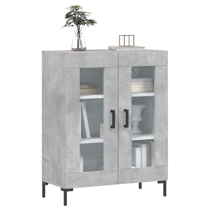 vidaXL - Dressoir - 69,5x34x90 - cm - bewerkt - hout - betongrijs